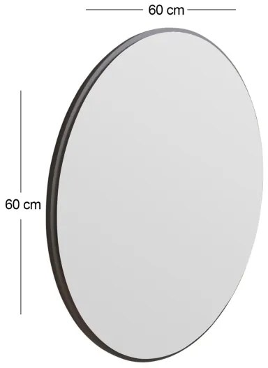 Fali tükör OZZE átm. 60 cm fekete