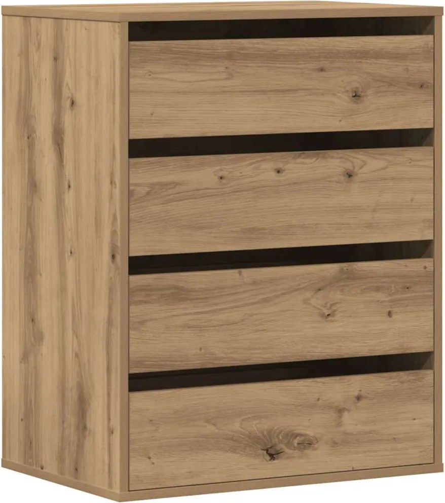 vidaXL kézműves tölgy szerelt fa fiókos sarokszekrény 60 x 41 x 76 cm