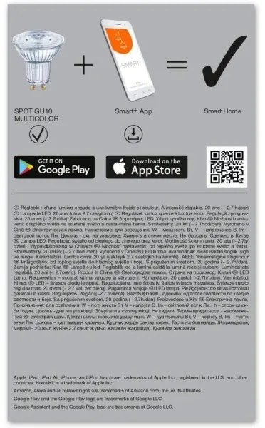 KÉSZLET 3x LED RGBW Dimmelhető izzó SMART+ GU10/4,9W/230V 2700K-6500K - Ledvance