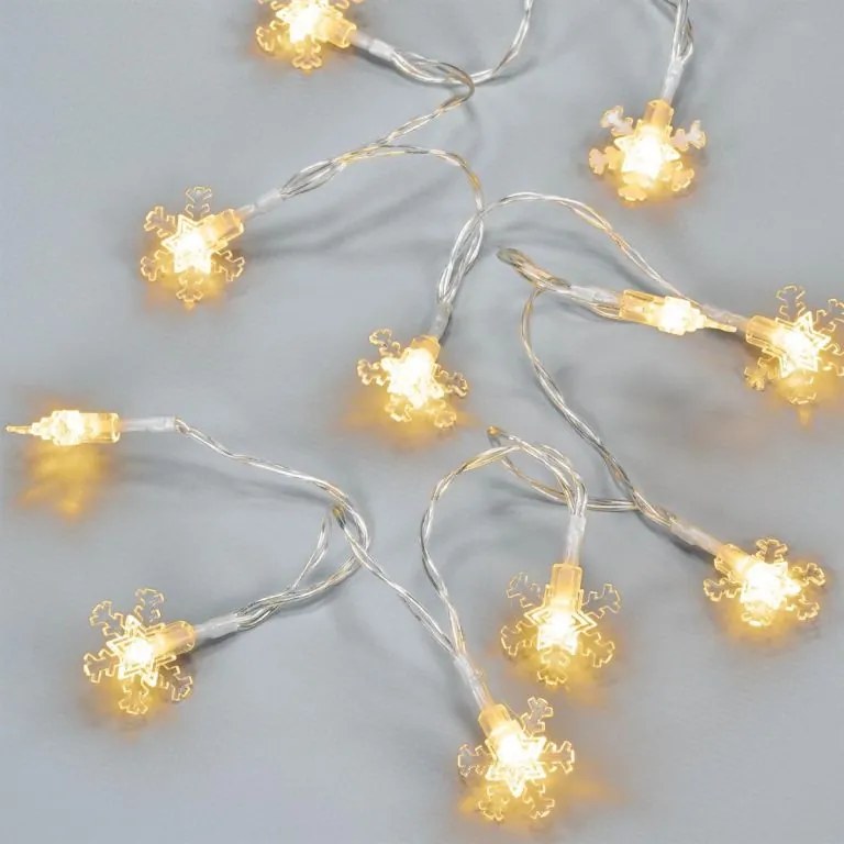 NEXOS Dekoratív világítás hópehely 20 LED meleg fehér 3 db