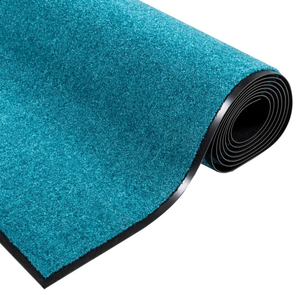 Ajtószőnyeg Cián és Fekete 120 x 250 cm Poliamid és PVC