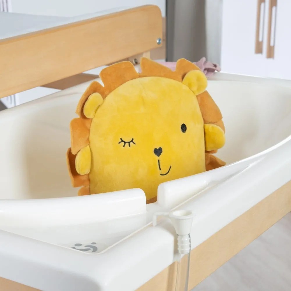 Fehér-natúr színű pelenkázó feltét nyírfa dekorral Baby Pool – Roba