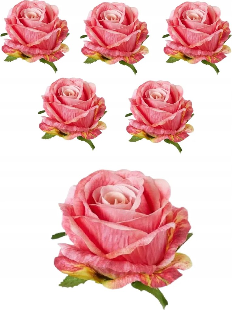 6x Mesterséges rózsa kötés fej bimbó mesterséges virágok rózsák