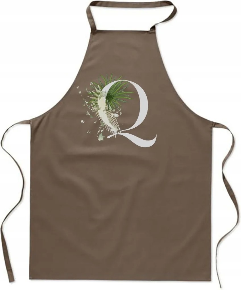 Konyhai Kötény Bézs Q Betűvel Queen név konyha királynő FA_395_b