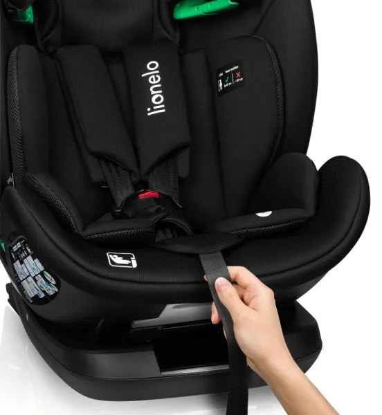 Lionelo - LAVENDER i-Size 76-150 cm forgatható autós gyerekülés bázissal, fekete karbon