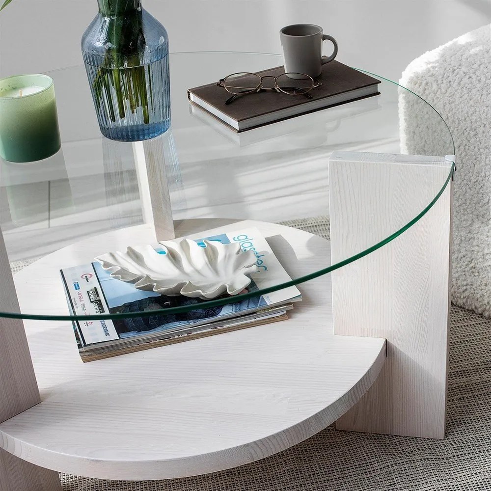 Fehér kerek dohányzóasztal ø 75 cm Mondo – Neostill
