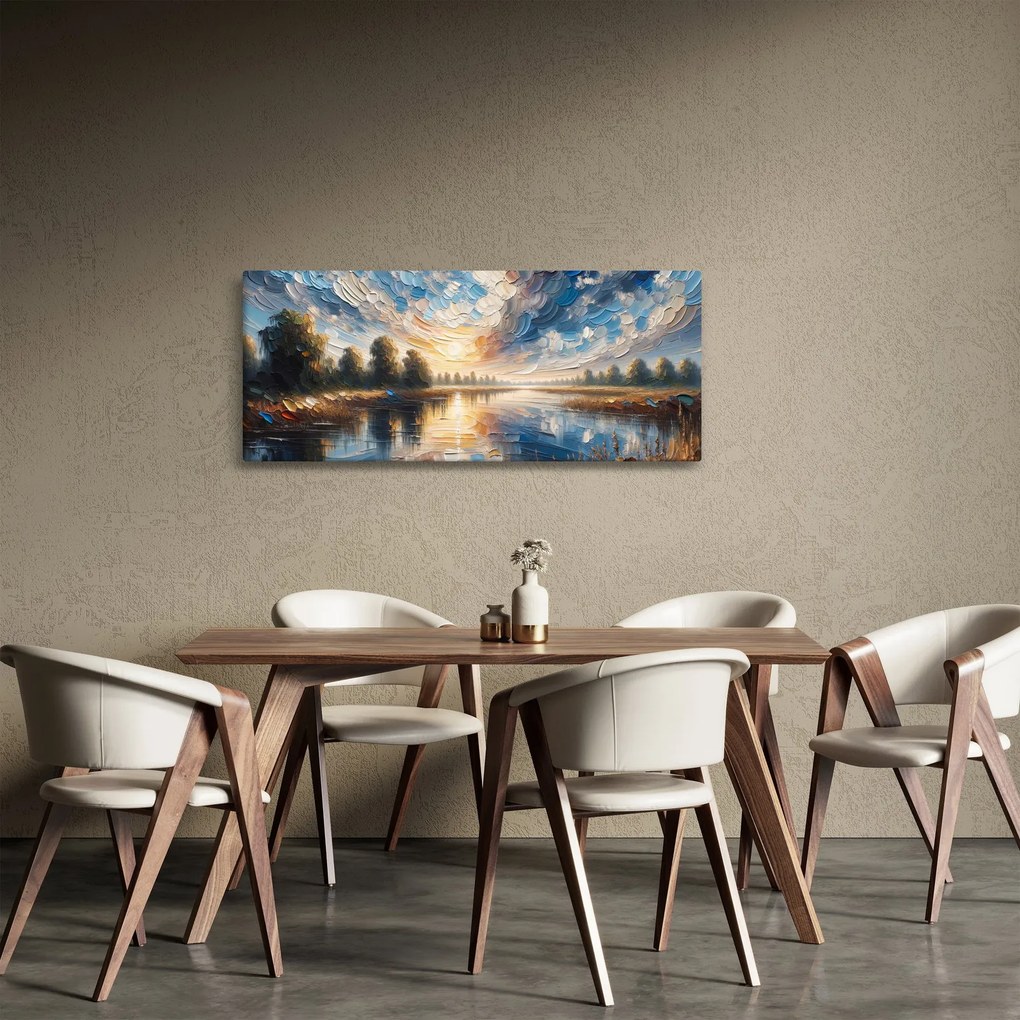 Kép - Napfestmény a víz felett (120x50 cm)