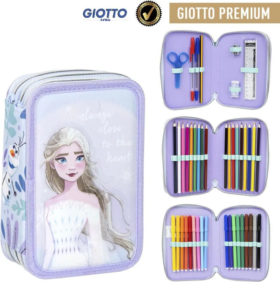 Disney Jégvarázs Elsa tolltartó töltött 3 emeletes Giotto
