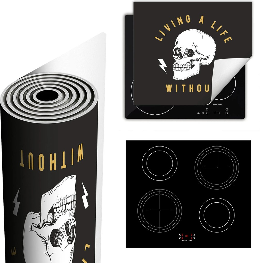 Tűzhelyvédő Szőnyeg Több Helyet Biztosít 60x52 sötét koponya