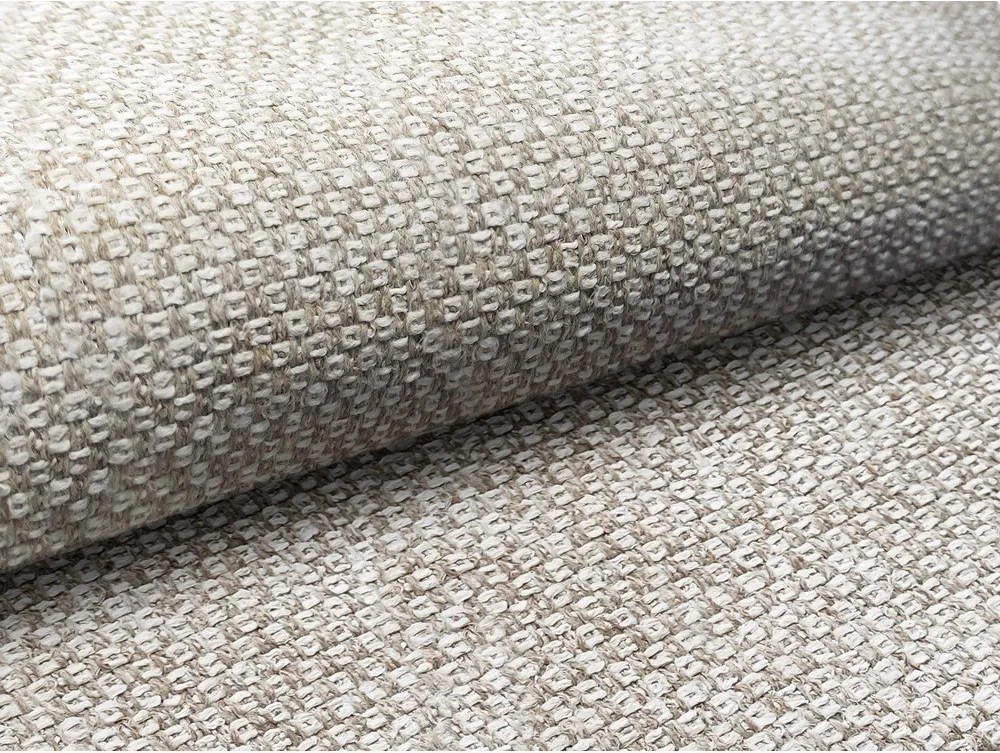 Bézs kárpitozott ágyneműtartós franciaágy ágyráccsal 180x200 cm Mano – Makamii