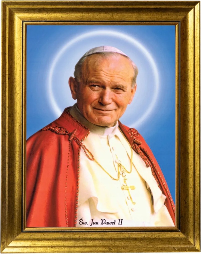 Szent János Pál Pápa Vallásos Festmény Arany Díszített Keretben 30X40