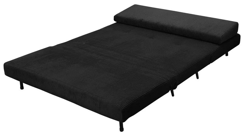 Antracitszürke kordbársony kinyitható kanapé 140 cm Mallory – Støraa