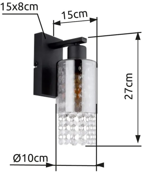 Globo 15799W - Fali lámpa BACKEY 1xE27/40W/230V fekete