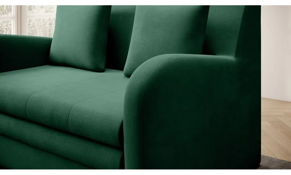 Zöld bársony kinyitható kanapé 130 cm Ario – ELTAP
