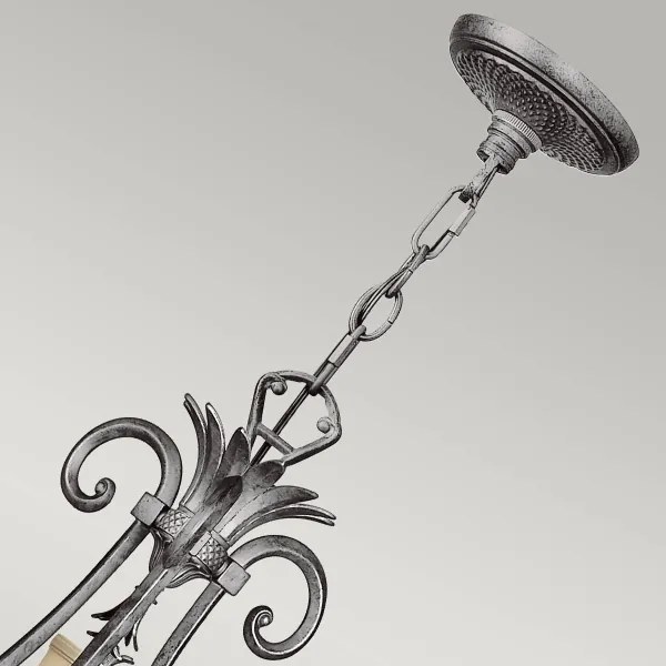 Hinkley HK-PLANT10-PL - Csillár láncon PLANTATION 10xE14/40W/230V ezüst