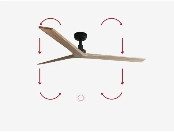 FARO 34282 -Mennyezeti ventilátor KLIM L fenyő/fekete átm. 150 cm+ távirányítás