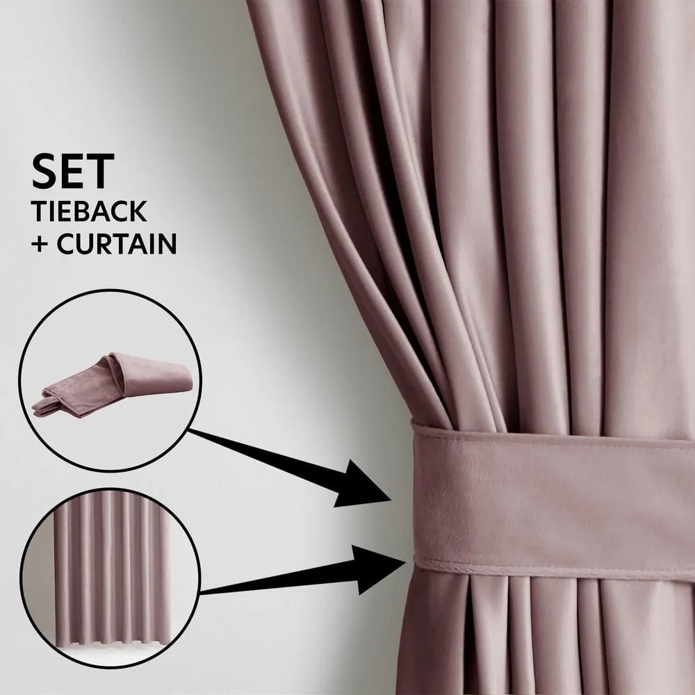 Világosbarna bársony dimout (részleges sötétítő) függöny 140x270 cm Pleat – Restilo