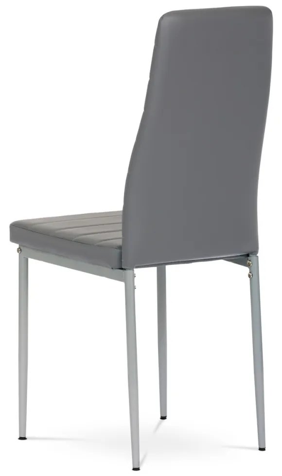 Scaun gri cu tapițerie din imitație de piele DCL-377