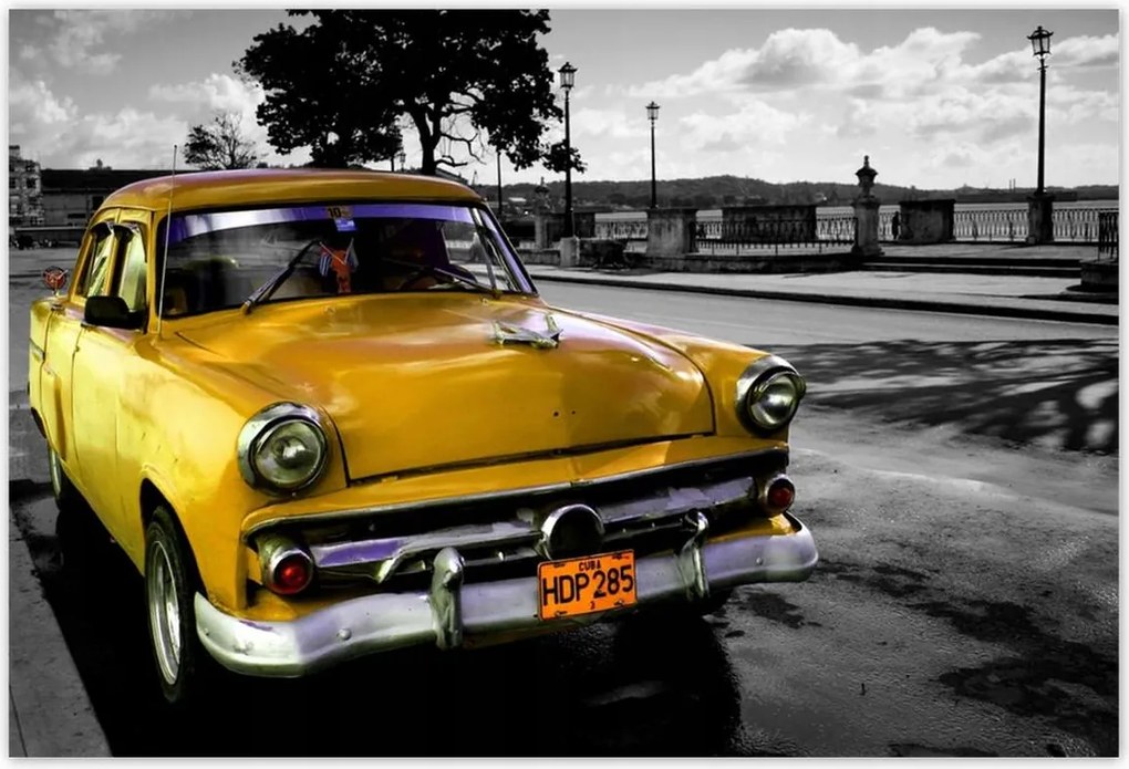 Poszterek 200x135 Kubai sárga autó