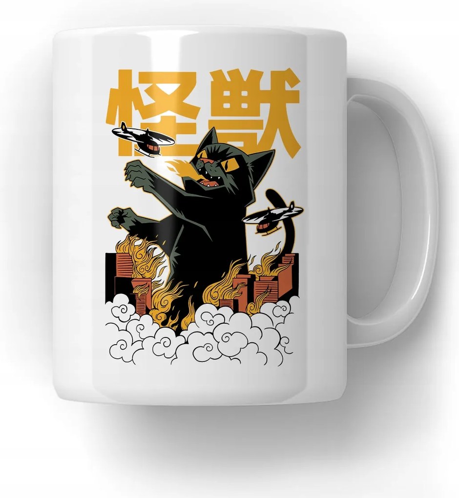 Bögre Anime Macska Kaiju Ajándék Macska Ajándék