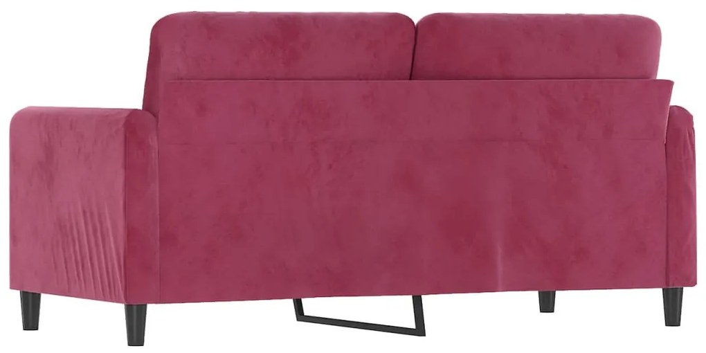 vidaXL kétszemélyes bordó bársony kanapé 140 cm