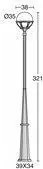 NOVOLUX 405D-G05X1A-04 ROUND Kandeláber Antracit, Fehér E27 IP44