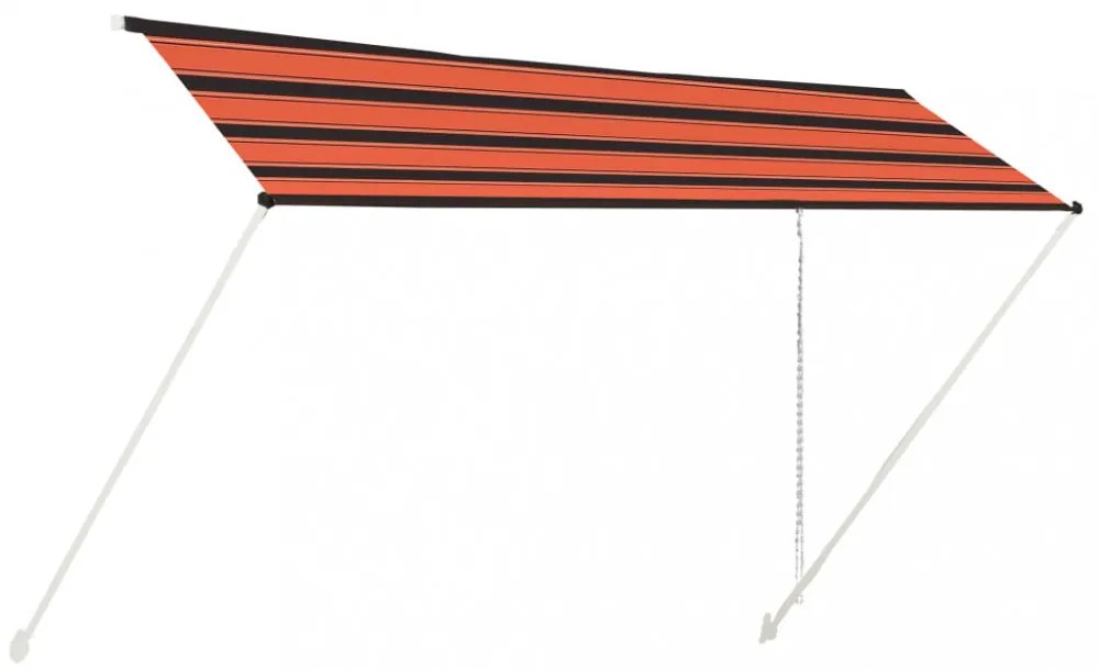 narancssárga és barna feltekerhető napellenző 400 x 150 cm