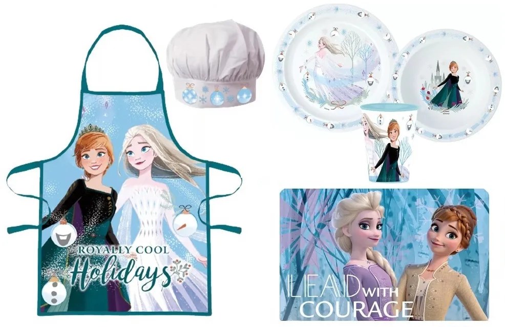 Disney Jégvarázs Royally Cool Karácsonyi kötény és étkészlet csomag