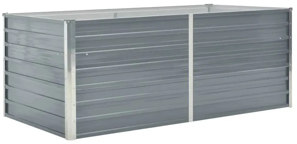 vidaXL szürke horganyzott acél kerti magaságyás 160 x 80 x 45 cm