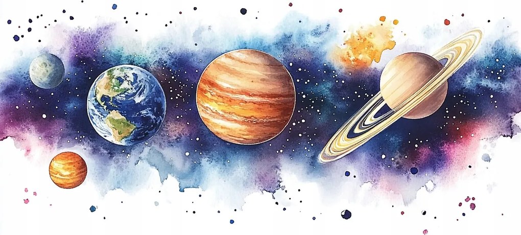 Fotótapéta Flizelina Gyerekek Ég Kozmosz Bolygó Galaxis 368x254 ragasztó