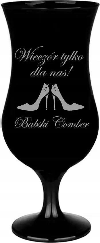 Koktél pohár Ital Fekete Gravírozás Lány Comber Női Tex