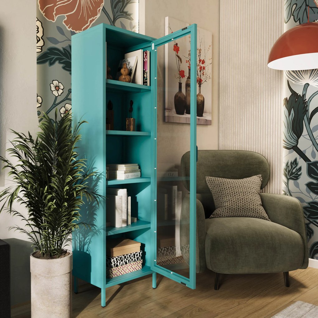 LUIGI vitrin, 500 x 1800 x 350 mm, Modern: tengerkék