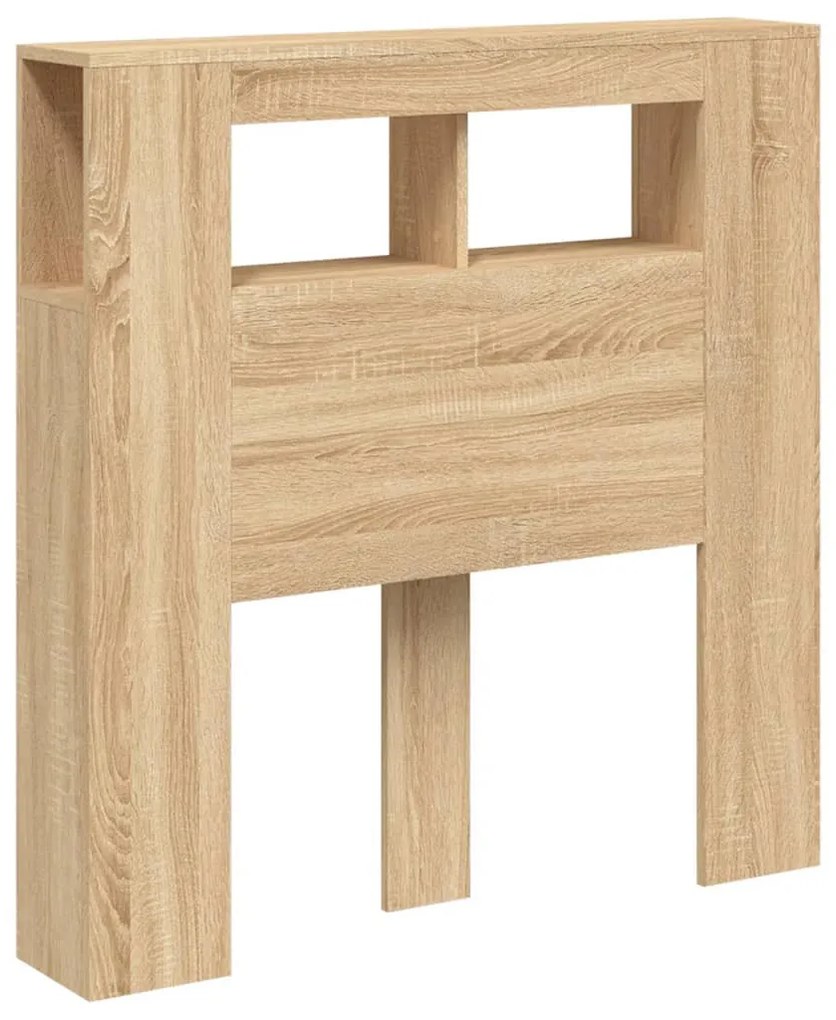 sonoma tölgy színű szerelt fa LED-es fejtámla 100x18,5x103,5 cm