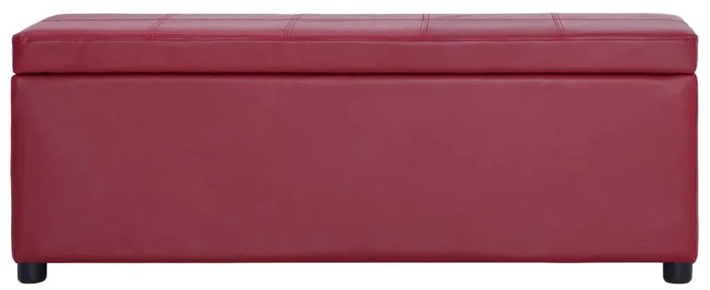 bordó műbőr pad tárolórekesszel 116 cm