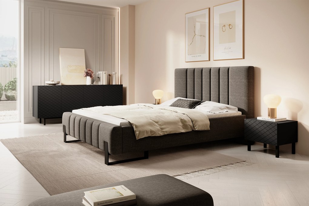 Scalia II 50 1SZ éjjeliszekrény szett 2 db - fekete matt / fekete lábak