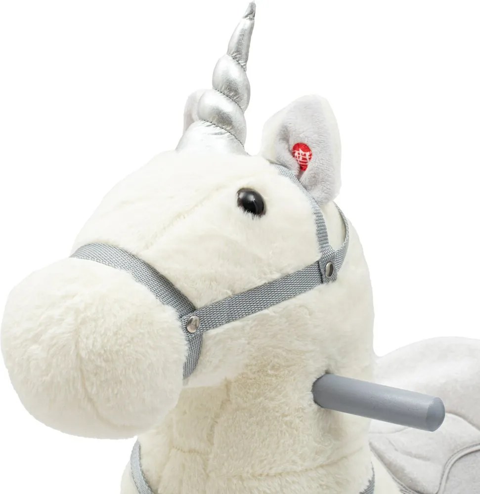 Baby Mix Hintaló játék dallammal és kerekekkel Unicorn fehér, 64 x 35 x 60 cm