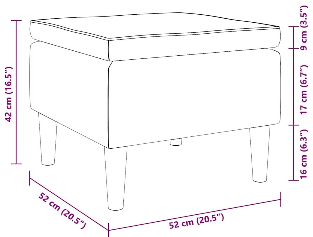 vidaXL barna szövetszék falábakkal