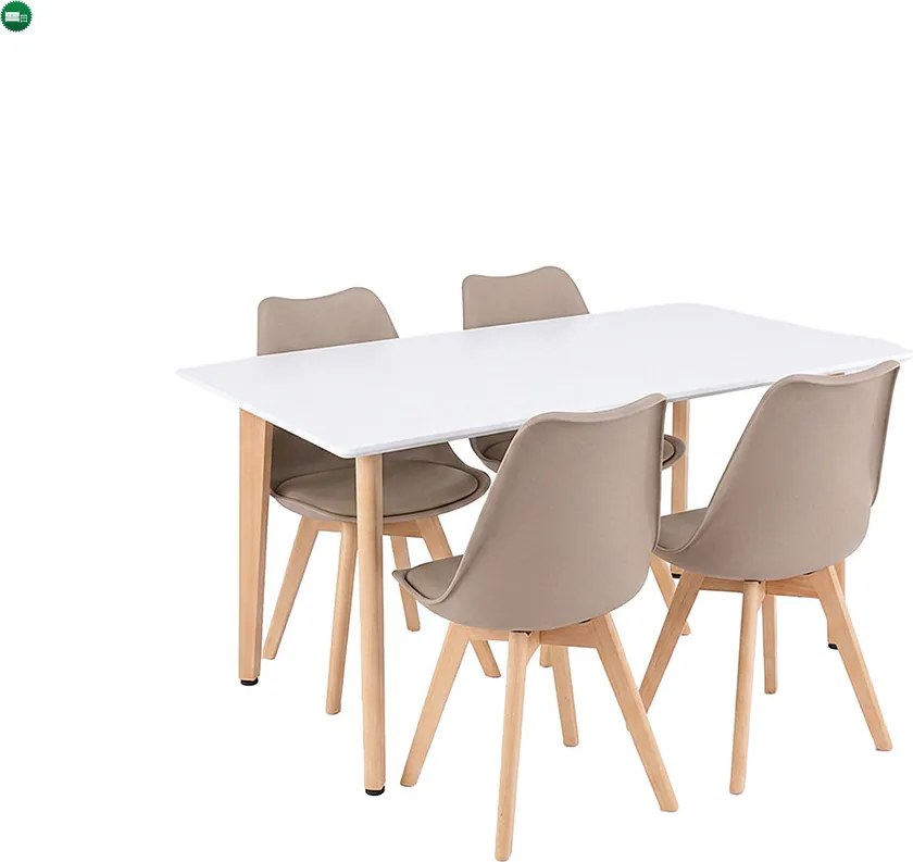 Silla 120 4+1 étkező garnitúra fehér-bézs