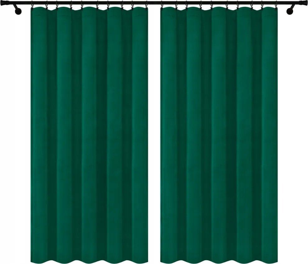 Velúr Szalagfüggöny 140x230 Zöld 2 Db Békafüggöny