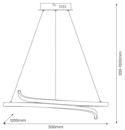 LED Csillár zsinóron LORENZO LED/35W/230V fekete