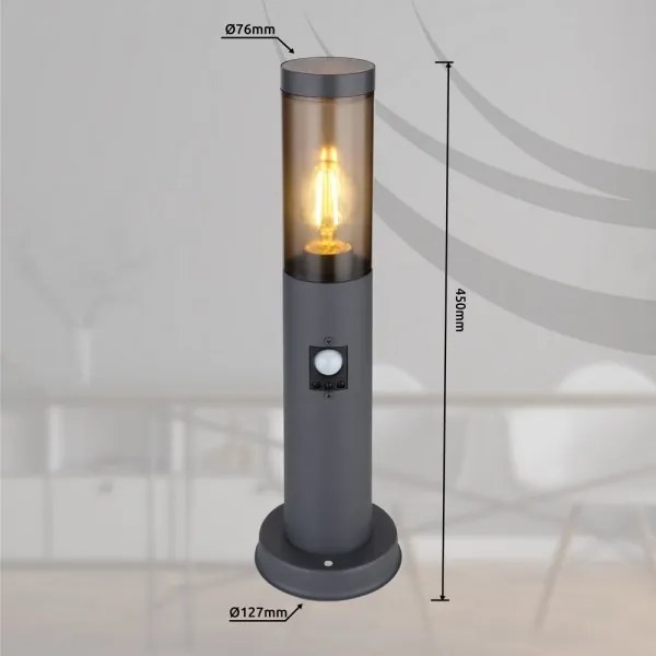 Globo 3158SAS - Kültéri érzékelős lámpa BOSTON 1xE27/15W/230V 45 cm IP44