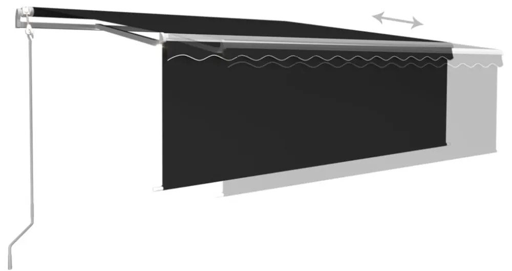 szürke redőnyös, LED-es, szélérzékelős napellenző 4,5 x 3 m