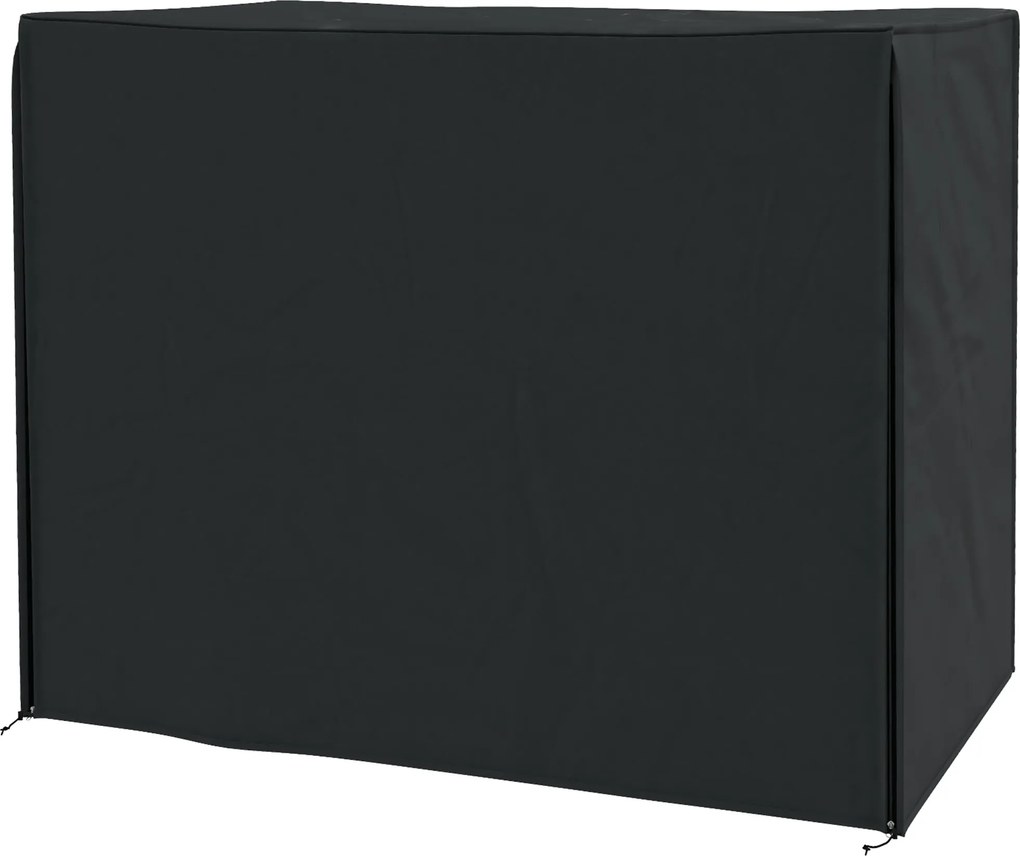 Outsunny 3 Személyes Kerti Hinta Védő, Vízálló, UV Ellenálló, 220x125x172 cm, Fekete | Aosom