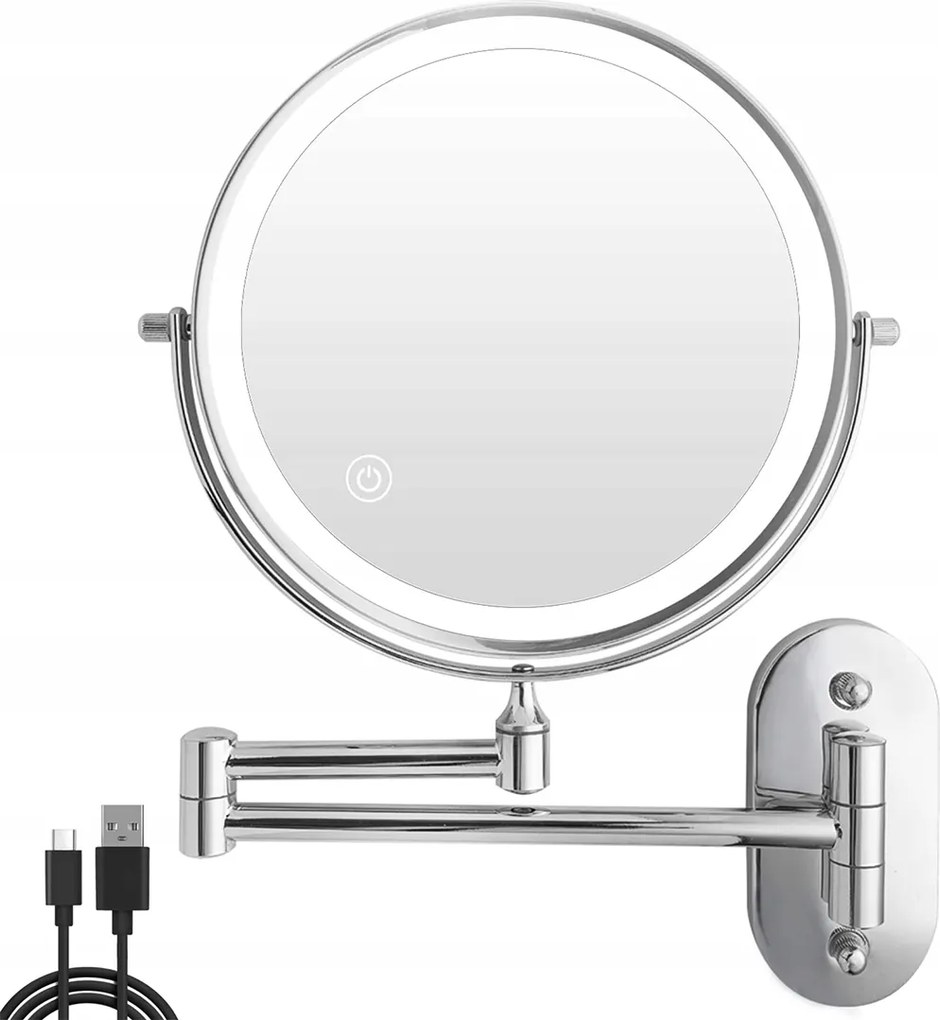 Megvilágított kozmetikai smink tükör forgatható kétoldalas Led