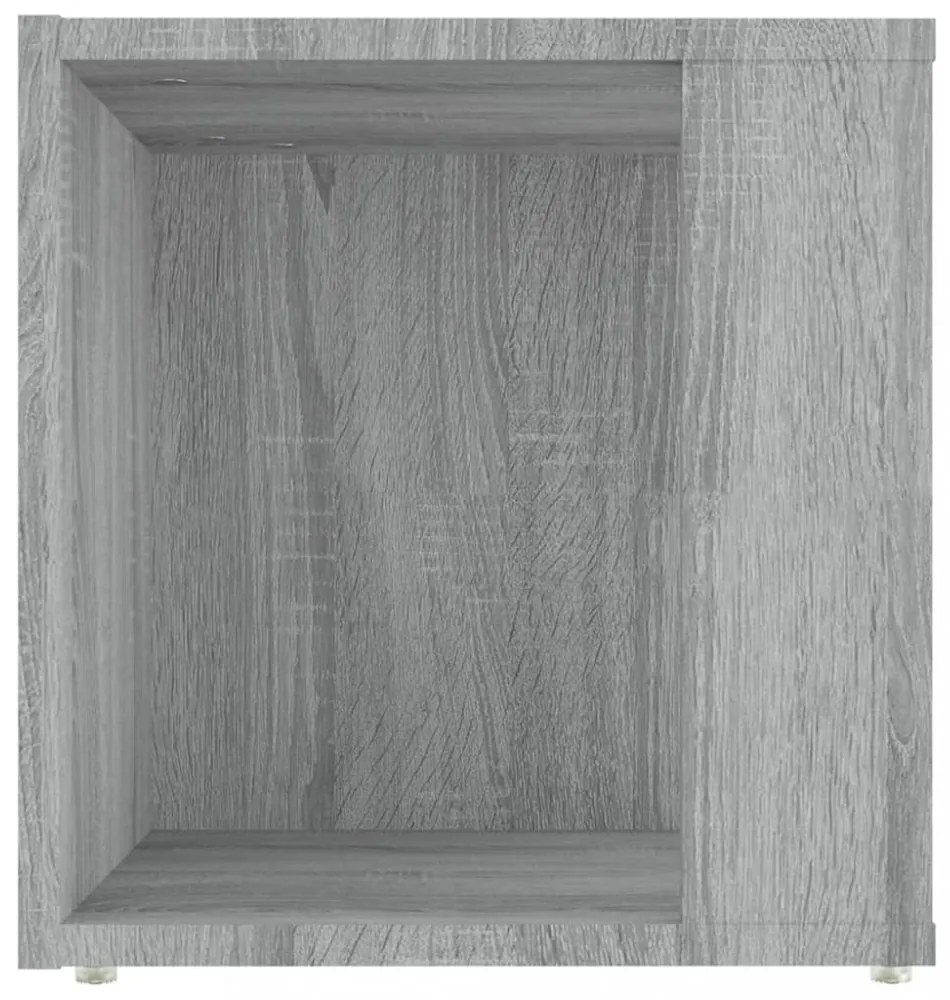szürke sonoma színű szerelt fa kisasztal 33x33x34,5 cm