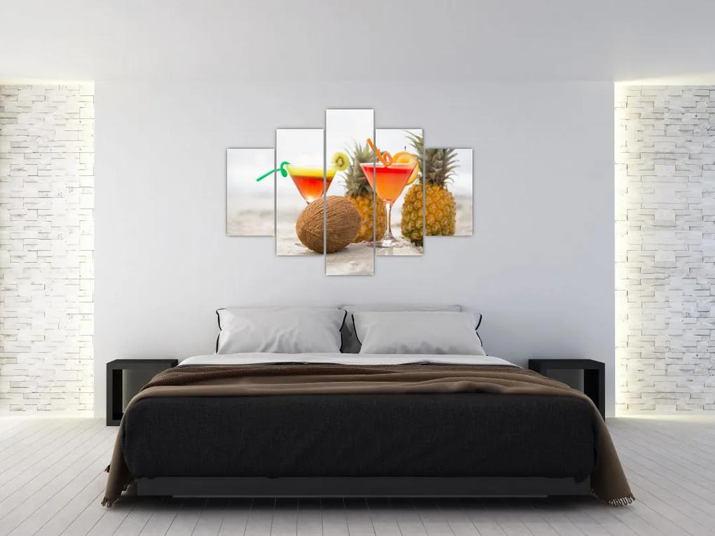 Ananász és csésze képe a strandon (150x105 cm)