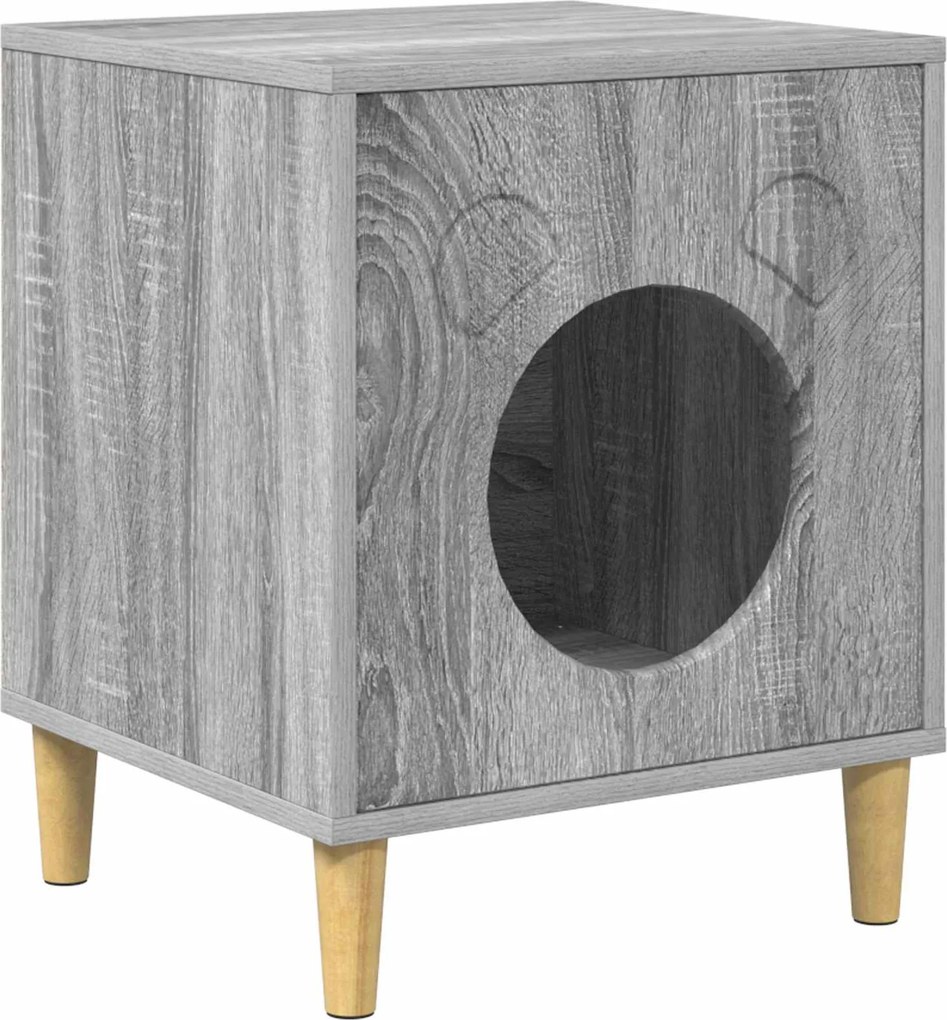 vidaXL Macska Ház Szürke Sonoma 42,5 x 40 x 53 cm Faanyag