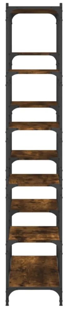 füstös tölgy szerelt fa és vas könyvespolc 100 x 32 x 170 cm