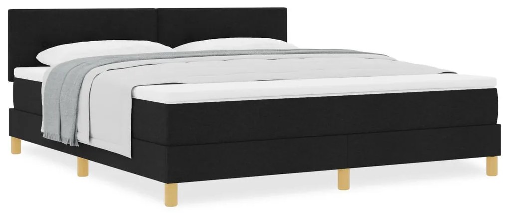 Boxspring Ágy Matraccal Fekete 180x200 cm Szövet