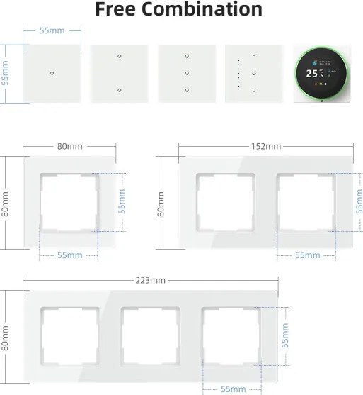 Immax NEO 07539L - 2 gombos SMART kapcsoló 230V Wi-Fi Tuya